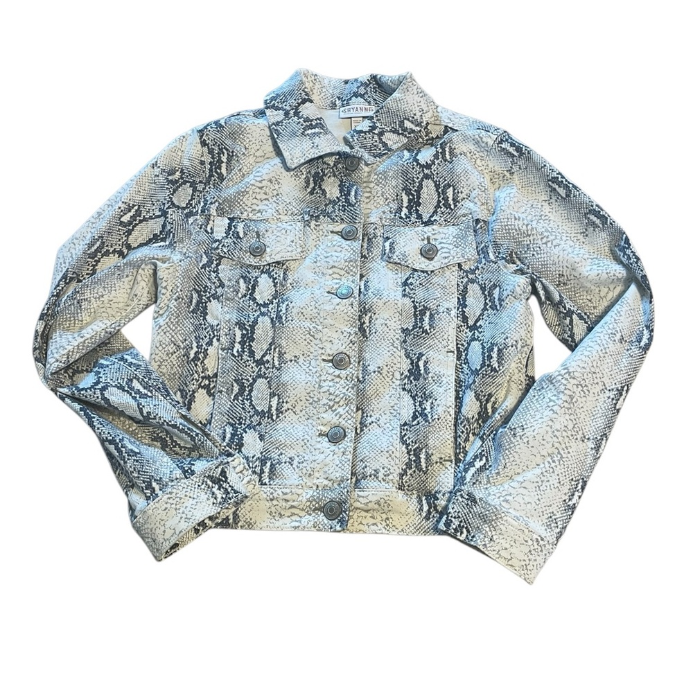 Shyanne Country Wear Snakeskin Denim Jacket,‎ Fitted, Size XS, EUC